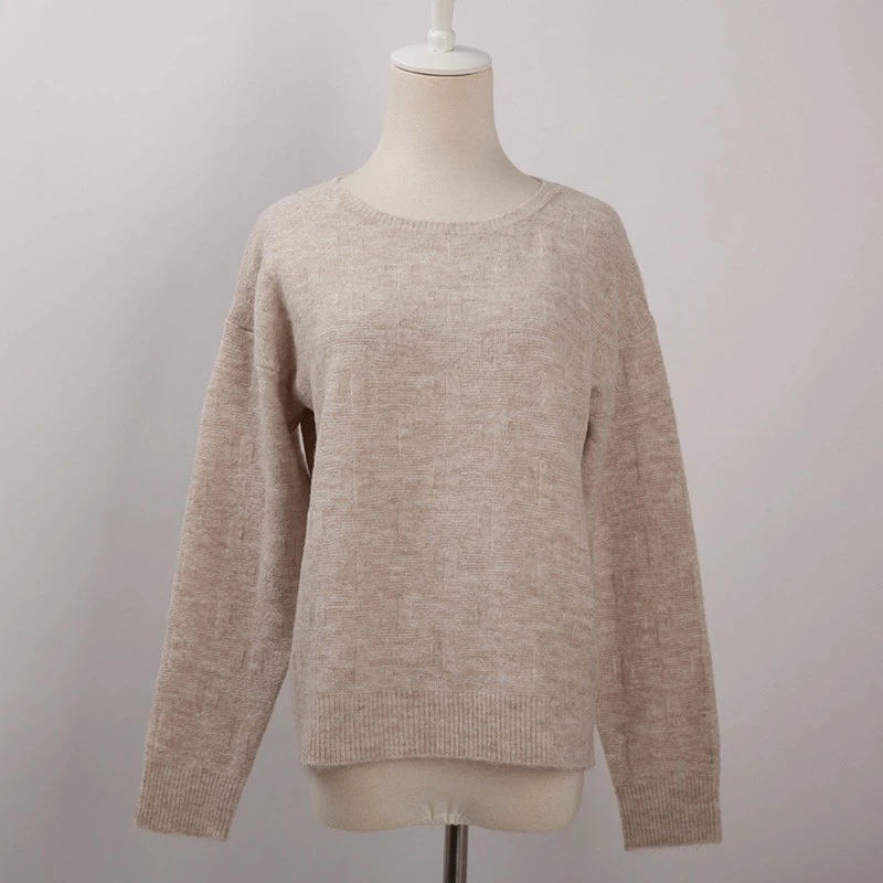 Wool-Blend-Yarn-Knitted-Round-Neck-Long-sleeve-Sweater